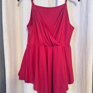 SHEIN Red Draped Tank Top